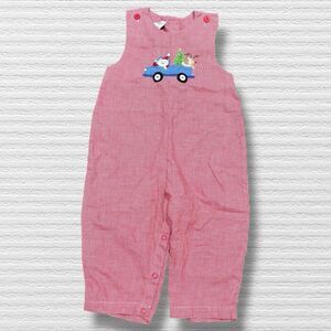 Kelly’s Kids Santa Reindeer Truck Longall 24M Red Gingham Jon Jon Xmas